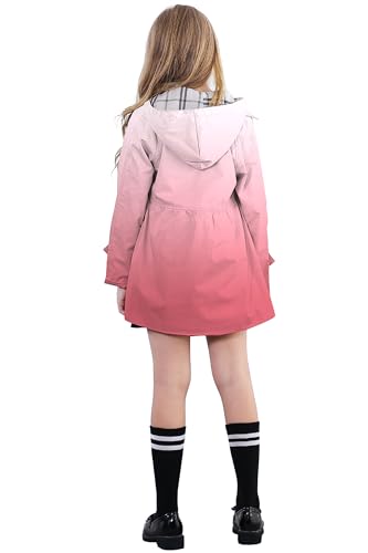 Image of Betusline Girl's Single Breasted Trench Coat Hooded Dress Coat Outerwear, 2-14 Years