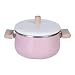 Produktbild AMYZ Runder Milchtopf Babynahrungsergänzungstopf Suppentopf,Emaille-Auflauftopf mit Holzgriff 3.38quart