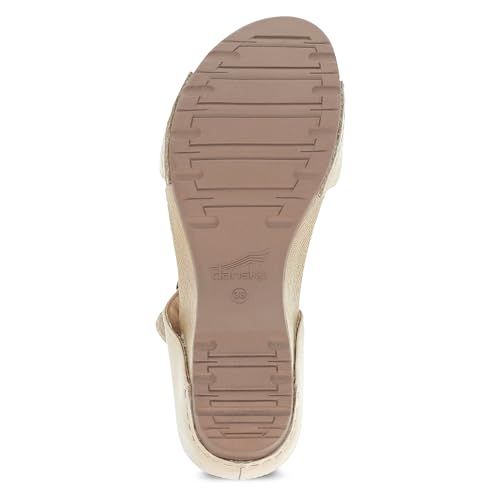 Dansko Tanya Slip-On Wedge Sandal for Women – Cushioned, Contoured Footbed for All-Day Comfort and Support – Hook & Loop Strap with Buckle Detail – Lightweight Rubber Outsole4