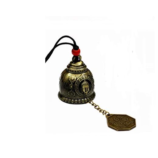 DMtse Chinese Lucky Feng Shui Buddha and Bagua Vintage Bell for Wealth and Safe, Success, Ward Off Evil, Protect Peace - Home Garden Car Interiors Hanging Charm Wind Chime Good Luck Blessing (Buddha)
