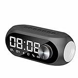 FEWB Reloj Despertador con Altavoz Bluetooth, Altavoces Inalámbricos Bluetooth 5.0, Pantalla LED Reloj Despertador Doble, Soporte TF Tarjeta FM Radio...