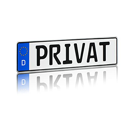 Privat-Schild Kennzeichen aus Aluminium Größe 420x110mm Auto Anhänger Stellplatz Parken Abstellplatz Parkplatzschilder Pfosten Wand (08 Privat)