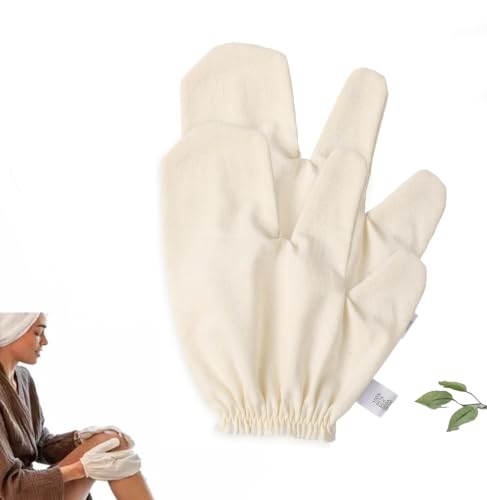 1 Pairs 100% Raw Silk Exfoliating Gloves Garshana Ayurvedic Massage Mitts for Lymphatic Drainage Dead Skin Remover Body Scrubber for Shower Spa & Home Skincare for Men Women