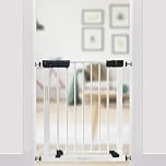 Callowesse Kuvasz Narrow Child & Pet Gate, 76cm High, Fits Openings 66-73cm, Pressure-Fitted, No Screws, for Narrow Doorways, Stairs & Hallways. Extensions Available (White)