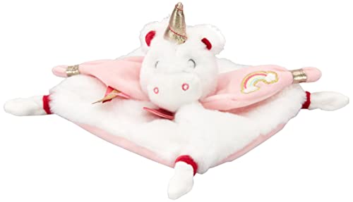 Baby Nat' - Doudou Licorne - Idée Cadeau de Naissance - Rose et Blanc - BN0322