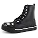 T.U.K. Shoes Kitty Womens Fashion Ankle Booties Causal 7-Eye Zipper Lace-up Combat Boots for Women, Black | US Women 7