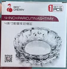 Ashtray Heavy Transparent Round Crystal Glass Suitable For Cigarette Cigar Outside Inside Office Living Rooms Home Desk Tabletop Decorations Cafes Restaurants Bars Patios Lounge (Pack Of 1)