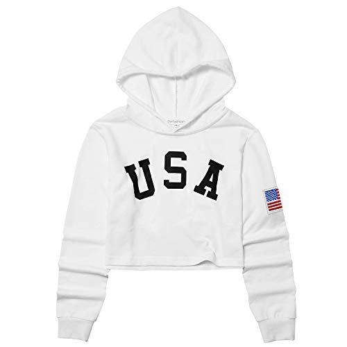 Image of Kids Girls Leather Plaid Long Sleeve Crop Top Hoddie Cropped Sweatershirts