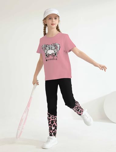 Image of Girl Clothes Cute Cool Girl Tops Splicing Pants 2 Piece Girls Summer Outfits 6-14 Years