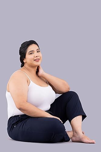 Image of CUPID Woman's Plus Size Plain Cotton Half Pant, 3 /4th Sports n Casual Night Short Pant, Knee Length Indoor n Outdoor Capris for Ladies