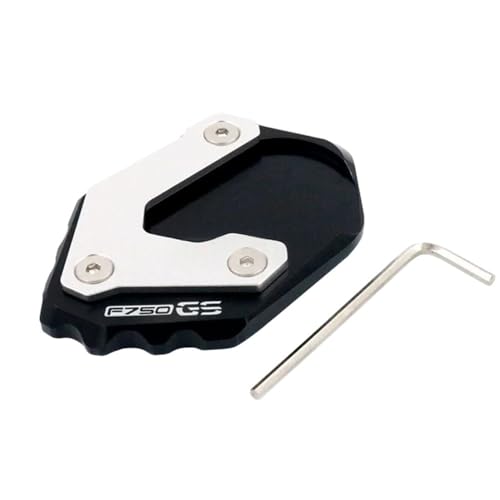 Plaque support élargie F750GS pour éviter la chute de béquille moto