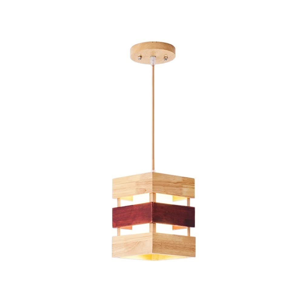 Lustre à tête unique moderne en bois suspension réglable salon restaurant