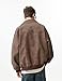 Fullneat Men’s Faux Leather Bomber Jacket Oversized Vintage Motorcycle Moto Coat Black Jacket Unisex Streetwear Zip Up Biker Outerwear Fashion Trendy Outfits for Men Women Casual Daily Wear Brown XL