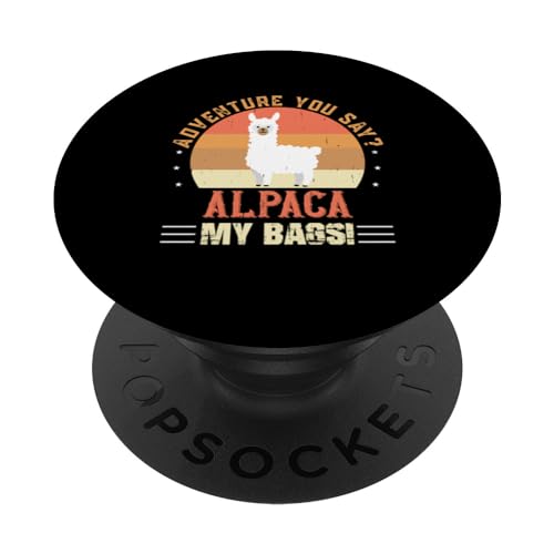 Adventure You Say? Alpaca My Bags Vintage Funny Travel PopSockets PopGrip Intercambiable