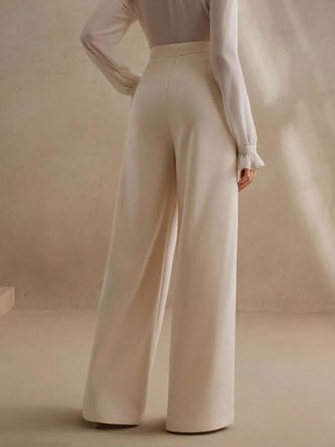 Image of KOTTY Women's Formal and Casual Pants - Straight Palazzo and Wide Leg Trousers for Women in Cotton Lycra and Stretchable Fabric