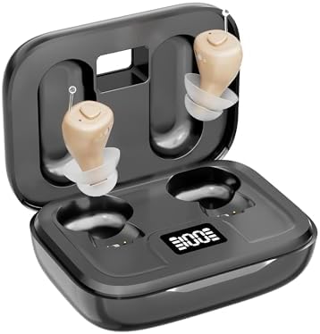 Rechargeable Hearing Aids for Seniors - Compact In-the-Ear Hearing Amplifiers with Adaptive Noise Reduction & Easy Controls | Long-Lasting Battery Discreet Invisible Design for Adults & Elderly