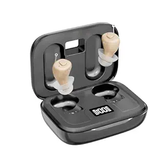 Rechargeable Hearing Aids for Seniors - Compact In-the-Ear Hearing Amplifiers with Adaptive Noise Reduction & Easy Controls | Long-Lasting Battery Discreet Invisible Design for Adults & Elderly