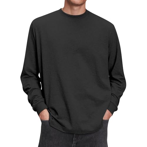 RTRDE Men's Lightweight Sweatshirts, Long Sleeve Crew Neck Casual Athletic Workout Sweat Shirts Pullover Tops, S-4XL