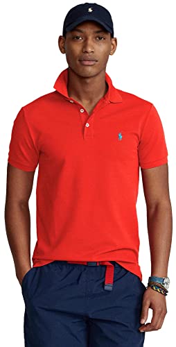 Image of Polo Ralph Lauren Men Custom Fit Mesh Pony Logo Shirt (XXL, AfricanRed)