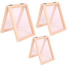 Suny Smiling 3 PCS Paper Making Screen 3 Sizes,2 in 1 Wooden Paper Making kit,Mould and Deckle,Wooden Frame for DIY Paper Craft and Dried Flower Handcraft A4, A5, A6