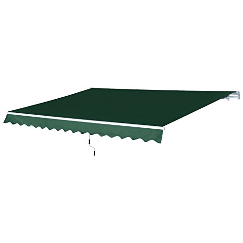 Outsunny 12' x 8.2' Outdoor Patio Manual Retractable Exterior Window Awning with Durable