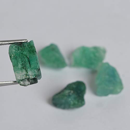 GEMHUB 46.50 Ct Natural Rock Rough Raw Green Emerald Loose Gemstone for Jewelry Making Lot of 11 Pcs
