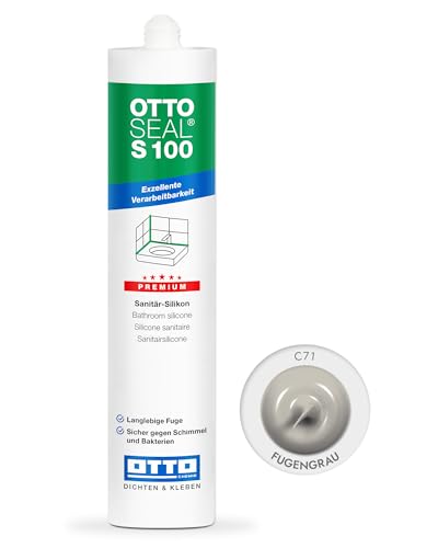 OTTOSEAL S 100 Premium-Sanitär-Silikon 300 ml Kartusche C71 fugengrau