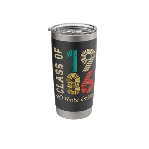 Vintage Class of 1986 Reunion 40 Year High School Party Tee Stainless Steel Insulated Tumbler