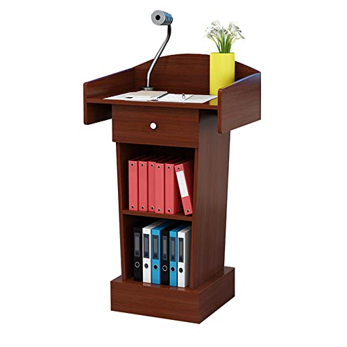 DHXIAMZ Modern Floor Lectern Podium Stand for Church & School, Height 110cm, Stylish Red Design, 45x40cm, Adjustable Presentation Stand for Public Speaking, Events & Lectures