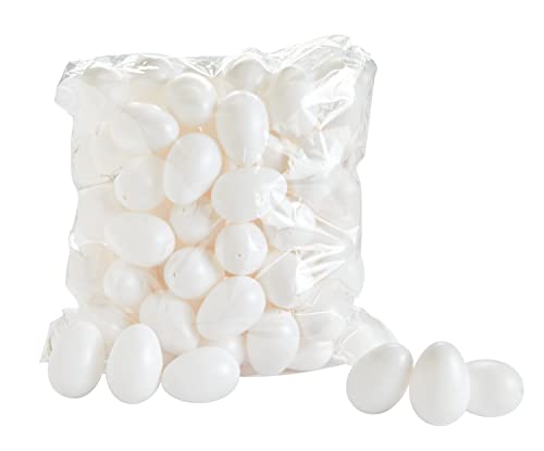 VBS XXL 100er-Pack Ostereier Kunststoff 6 cm weiß