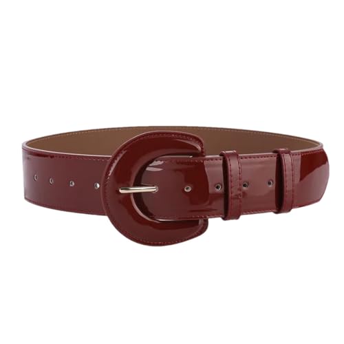 Women’S Candy Color Wide Faux Leather Corset Belt Luxury Designer For Dresses Fashion Solid Pattern 4.7Cm Width