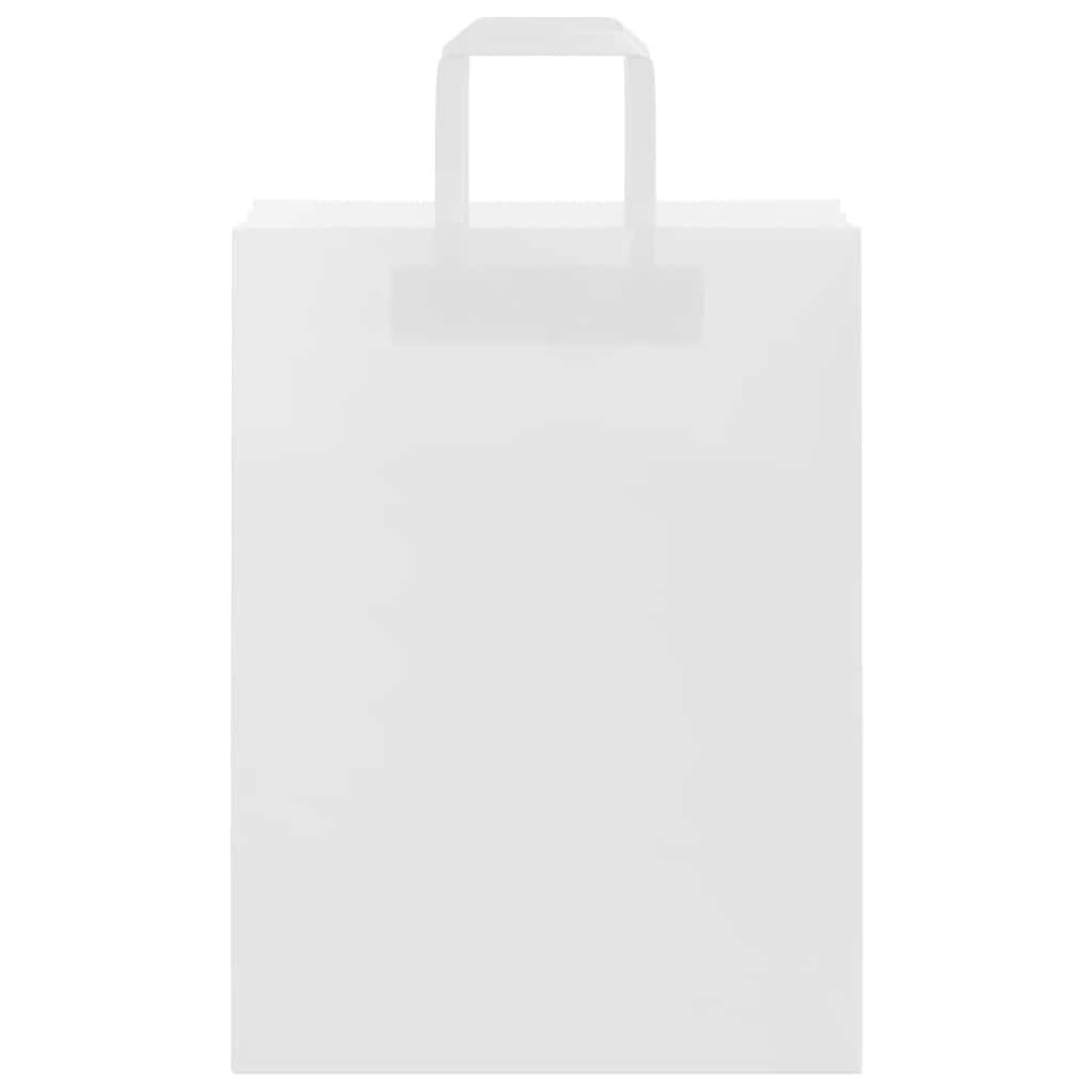 Fecpoo Papierowe torebki 250 szt. – białe torebki papierowe o gramaturze 80 g/m², 26 x 12 x 35 cm, ze stabilnymi uchwytami linowymi papierowymi, przyjazne dla środowiska, do pakowania prezentów