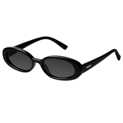 Manqyi Lunettes de Soleil Ovales Rétro - Petite Taille pour Femme et Homme