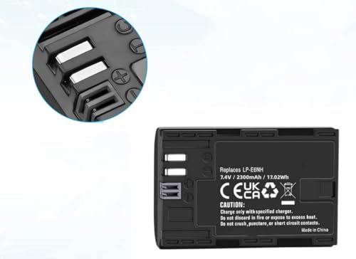 Batería LP-E6NH recargable compatible con Canon EOS 5D Mark IV y R6 2300mAh 2