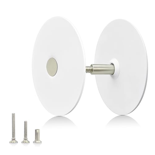 Gaidas Door Hole Cover Plate 2-5/8 Inch White Metal 1 Pack
