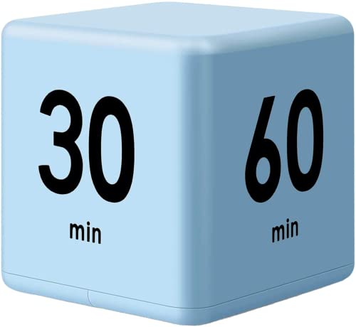 Cubo Temporizador Cocina Temporizador Niños Temporizador Ejercicio Temporizador Temporizador con Sensor de Gravedad para gestión del Tiempo y configuración de Cuenta atrás(15-20-30-60 Minutos,Azul) Cover
