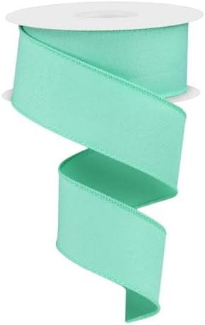Craig Bachman Solid Mint Green Diagonal Weave Wired Edge Ribbon, 1.5" x 10 Yards (30 Feet), Polyester, Holiday, Christmas image 5