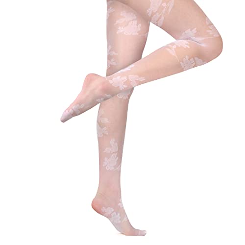 Image of Benefeet Sox Womens Sheer Tights Sexy High Waist Pantyhose Patterned Transparent Nylon Silk Thin Stockings