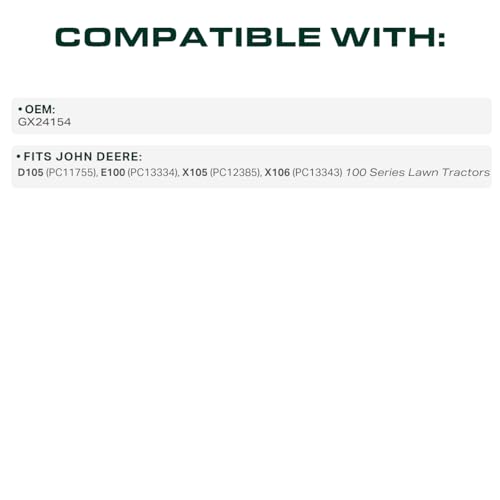 Image of UDC Parts GX24154 Mower Drive Belt Replacement for John Deere D105 E100 X105 X106 Lawn Tractors /Aramid Cord / 98.00 inches