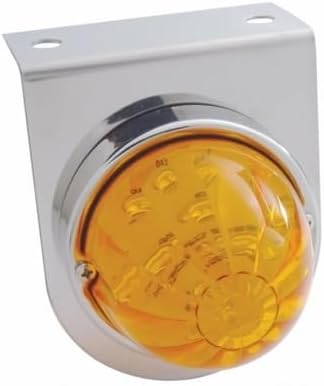 UNITED PACIFIC 32318 Marker Light, LED, with Bracket, 17 LED, Amber Lens/Amber LED, Stainless Steel, 3" Lens, Watermelon Design
