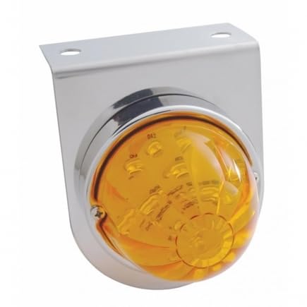 UNITED PACIFIC 32318 LED Begrenzungsleuchte LED mit Halterung 17 LED Amber Linse/Amber LED Edelstahl 7,6cm Linse Wassermelone