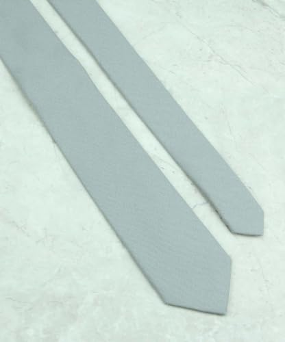Image of Mens Solid Linen Ties - Slim Pattern Necktie for Men Wedding Groomsmen