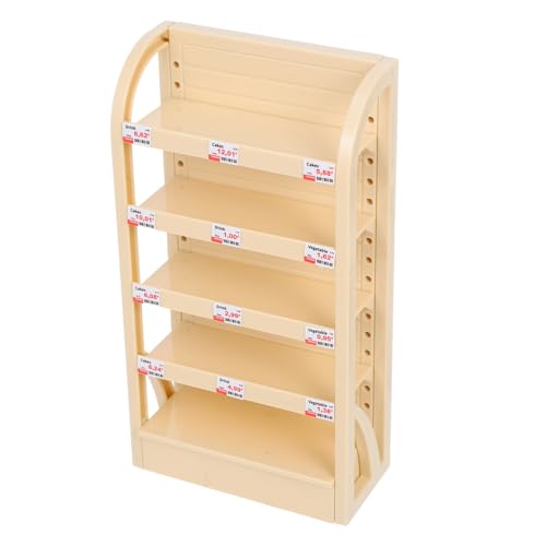 SUPVOX Miniatura Estante Supermercado Múltiple Mueble Exhibidor Alimentos Armario Almacenamiento Juguetes para Casa Muñecas Accesorio Educativo