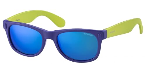 Polaroid P0115 JY UDF Gafas de Sol, Azul (Bluette Lime/Grey Blue Mirror Polarized), 46 Unisex Niños