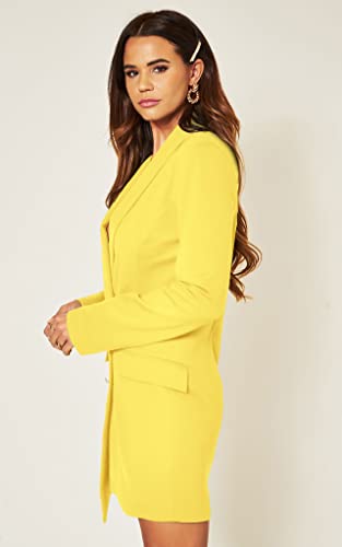 Image of UNIQUE 21 Women Luxe Stain Breasted Asymmetric Blazer Dress - Ladies Elegant Casual Work Office Events Blazer Dresses