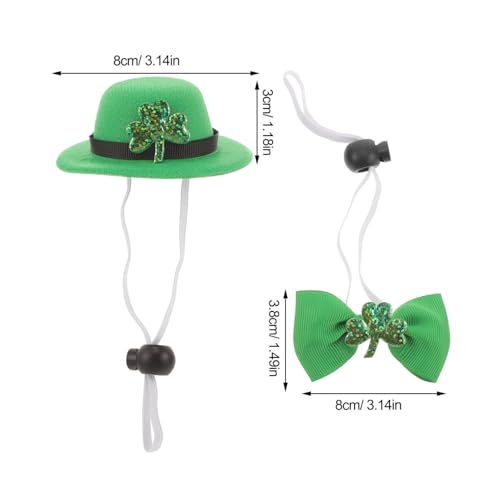 Disfraz para mascotas sombrero y corbatín de trébol miniatura 7