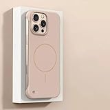 PPFVVTV Funda Ultrafina rígida de policarbonato Mate sin Marco para iPhone 16, 15, 14, 13 y 12 Pro MAX Plus, con Carcasa magnética a Prueba de Golpes (para iPhone 13/Dorado Desierto)