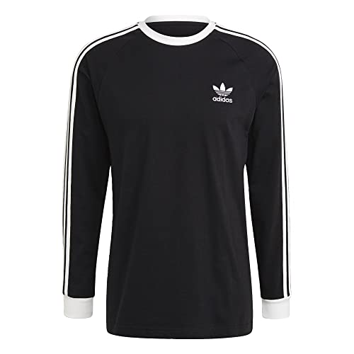 Adidas Originals Mens 3-Stripes Long Sleeve Tee Shirt, Black, Medium Us #TOP3