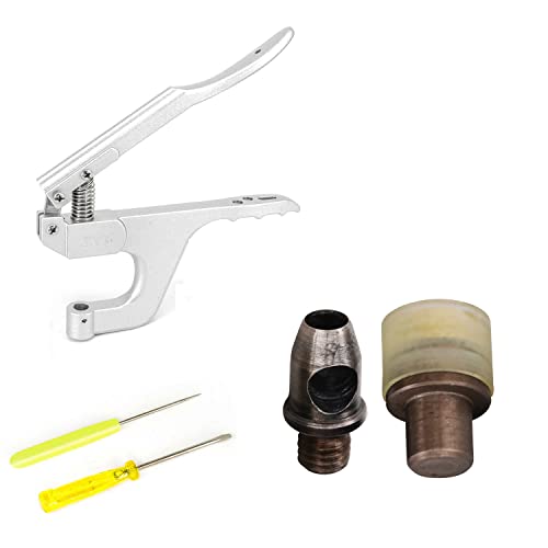 Image of Trimming Shop 8mm Hole Cutter Punch Die Set with ZYT Plier, Durable Craft Essential for Fabrics & DIY Leather Craft, Fixing & Fastening Clothes, Handbag, Belts