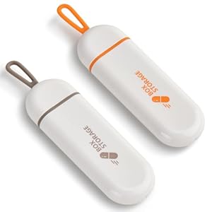 Tablettenbox, pillendoos, kleine pillendoos voor onderweg, pillendoosje voor vitaminen, medicijnen, pillen, goede afdichting, behoud van geneeskrachtige eigenschappen. (2 verpakkingen)